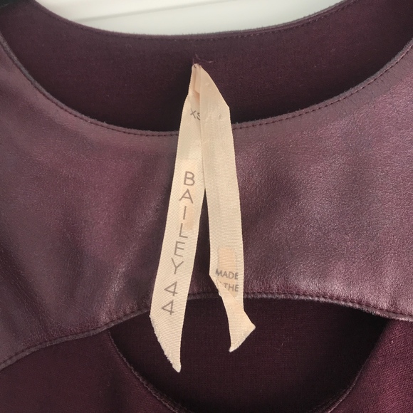Bailey 44 Plum/Wine Dress with Leather and Cut Out - Picture 3 of 5